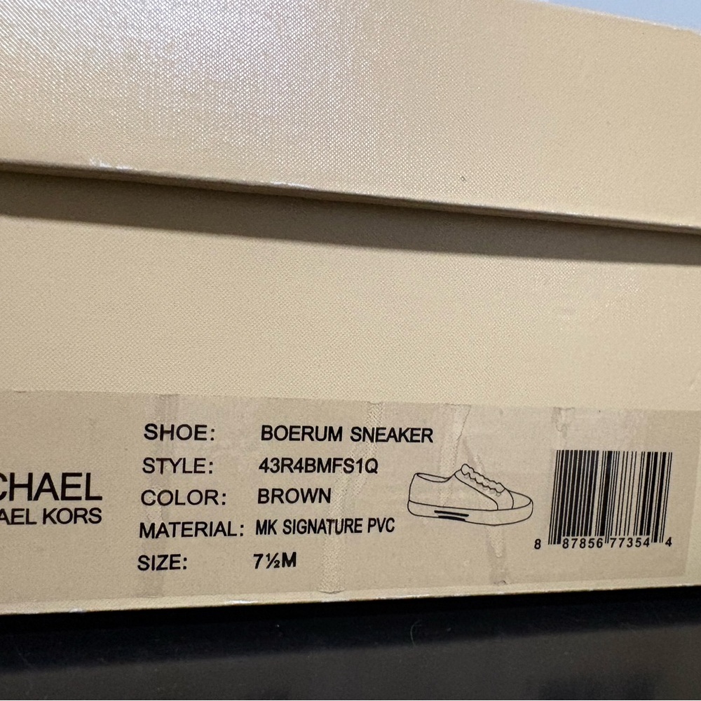 Michael Kors Brown Fashion Sneakers with Geometric Pattern - Picture 4 of 4